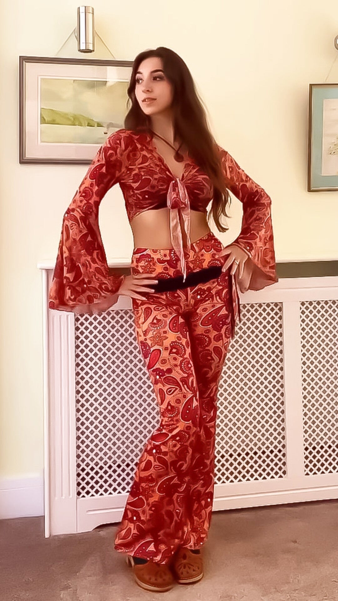 'Cosmic Empire' Flares and Bell Sleeve Top Set