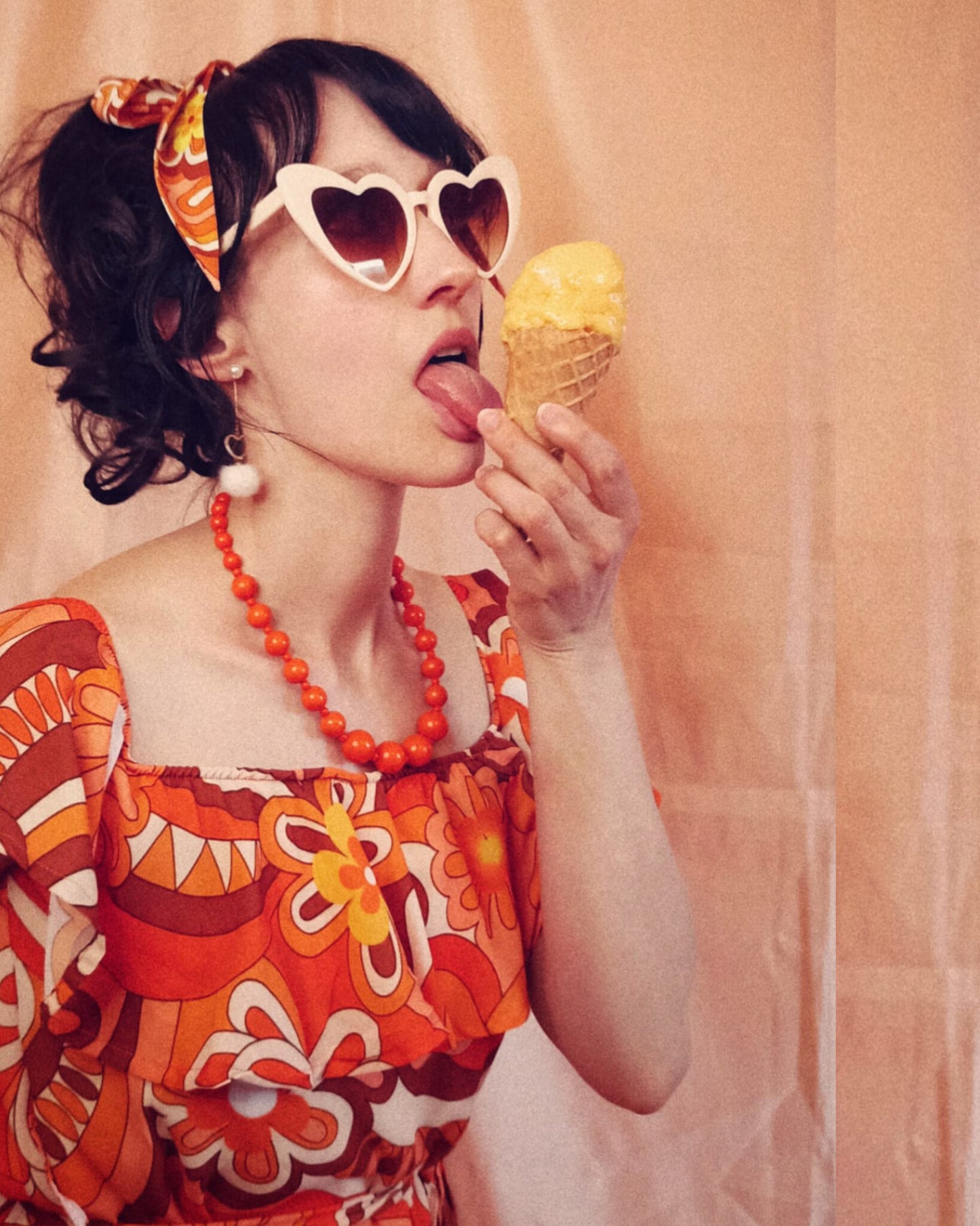 'Orange Skies' Bardot Mini And Scarf Set