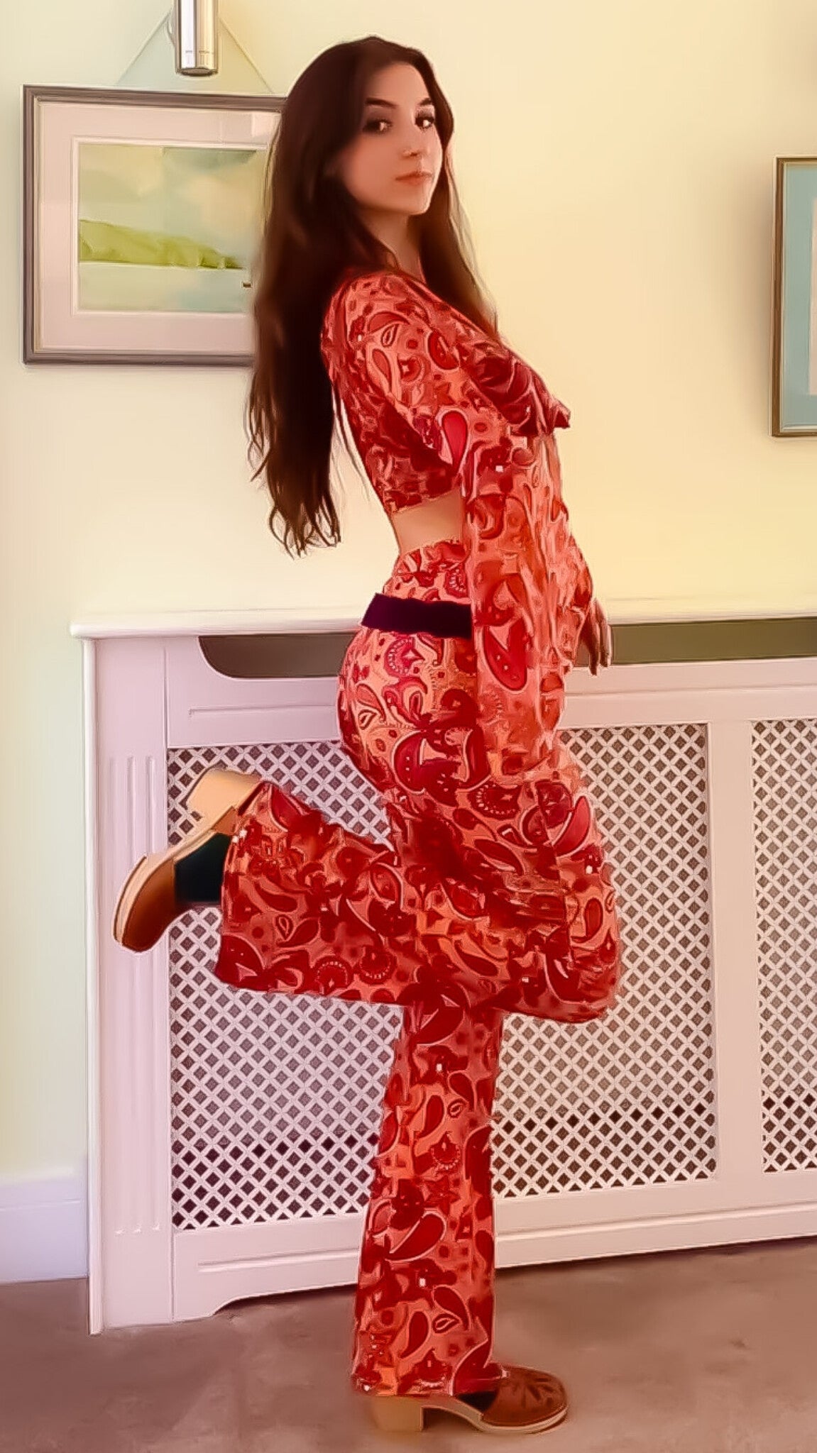 'Cosmic Empire' Flares and Bell Sleeve Top Set