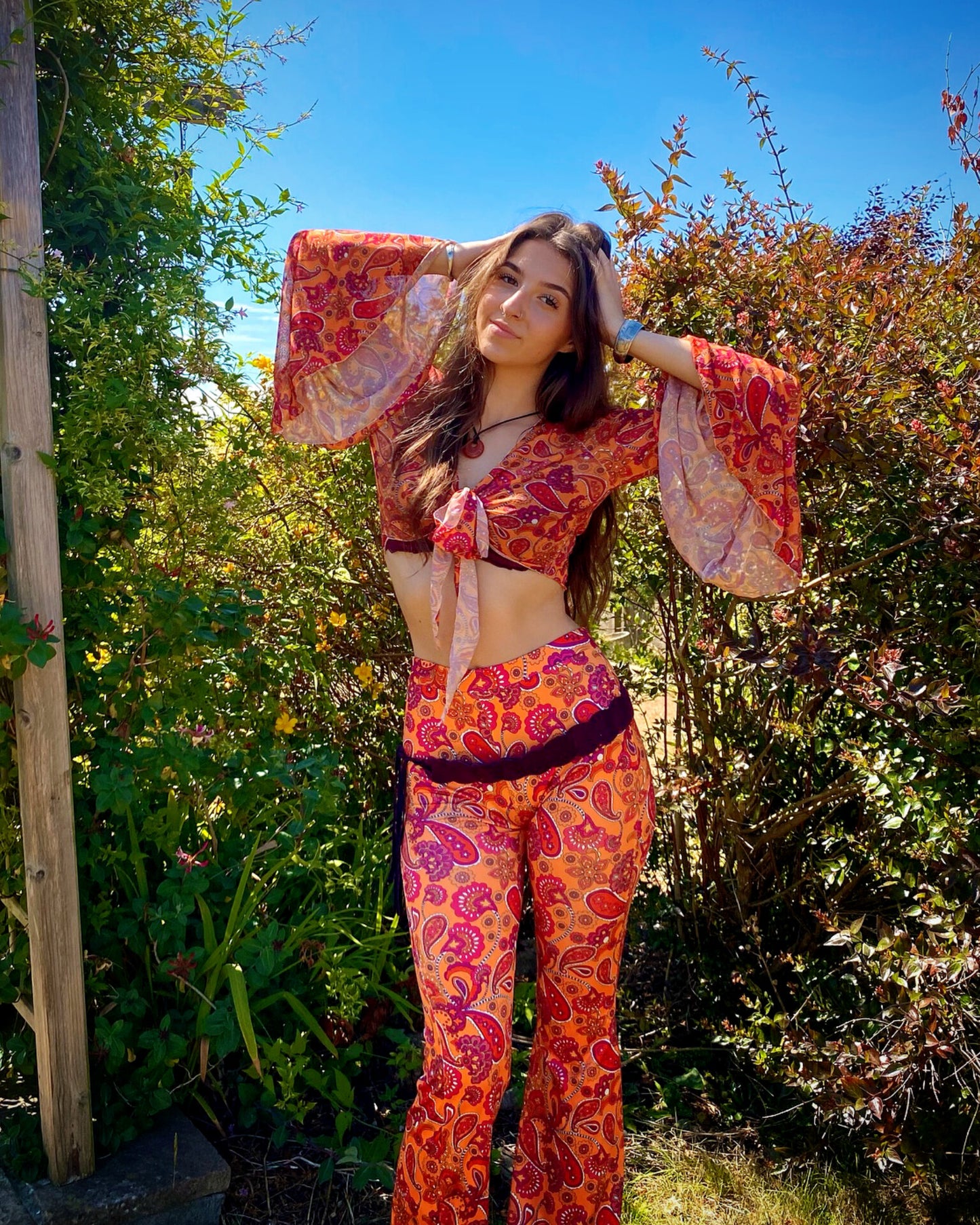 'Cosmic Empire' Flares and Bell Sleeve Top Set