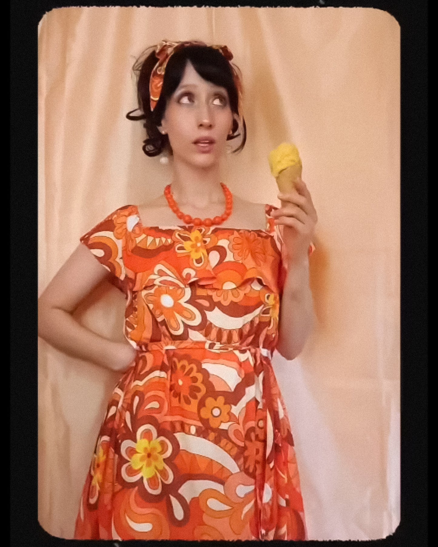 'Orange Skies' Bardot Mini And Scarf Set