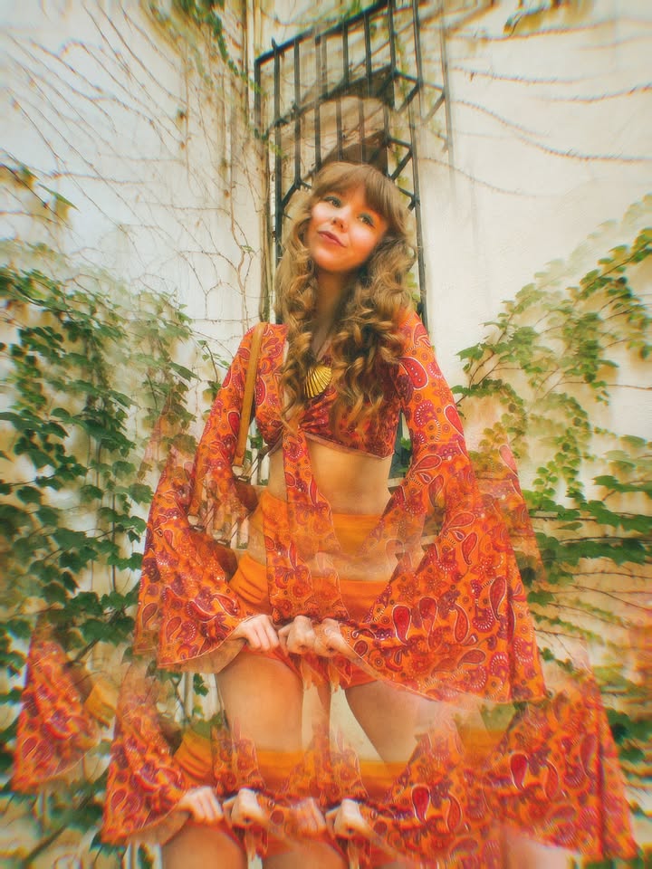 'Cosmic Empire' Bell Sleeve Top