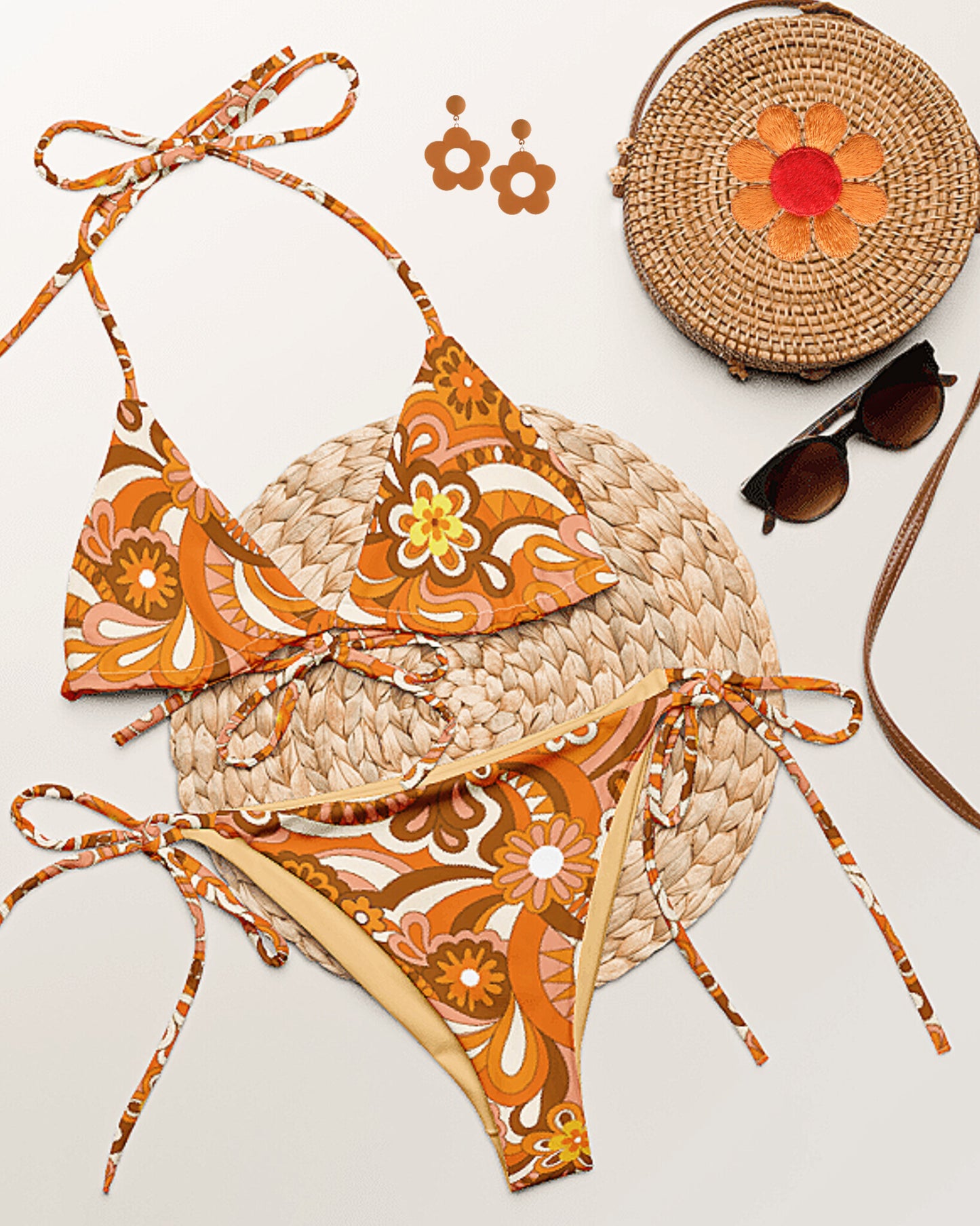 'Orange Skies' String Bikini