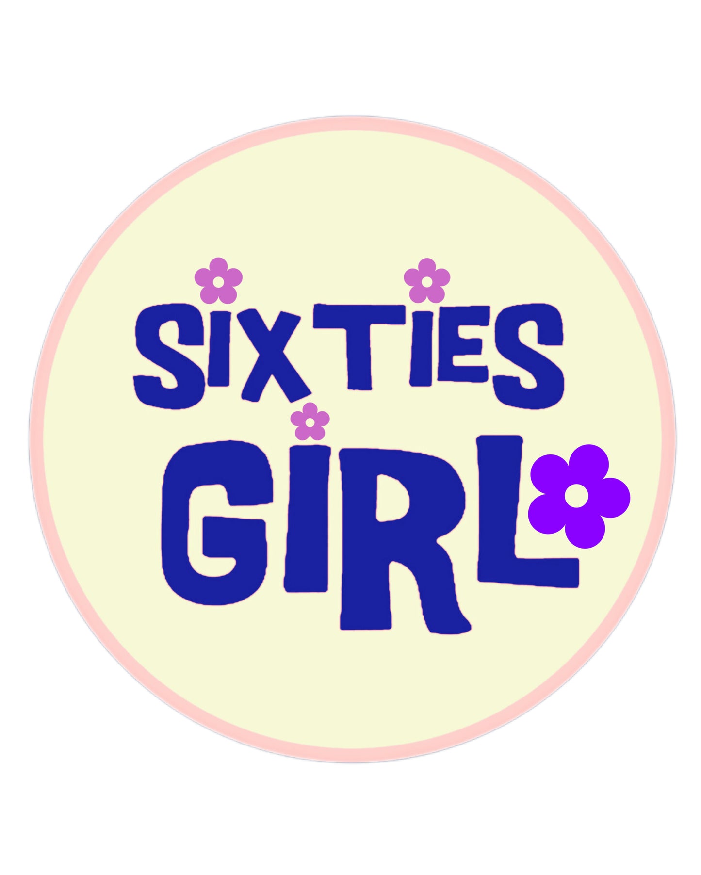 'Sixties Girl' Greetings Card With Badge