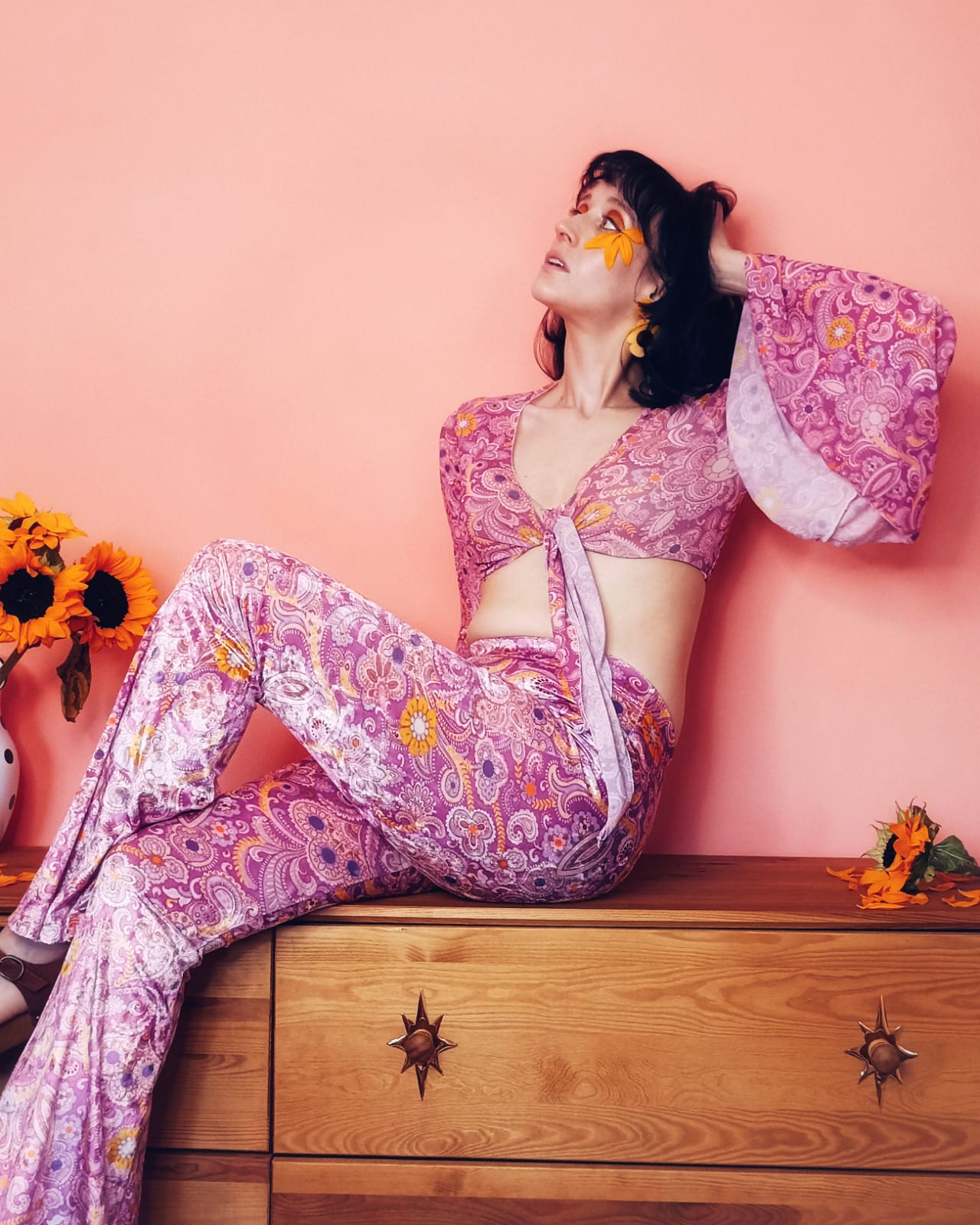 'Venus' Flares and Bell Sleeve Top Set