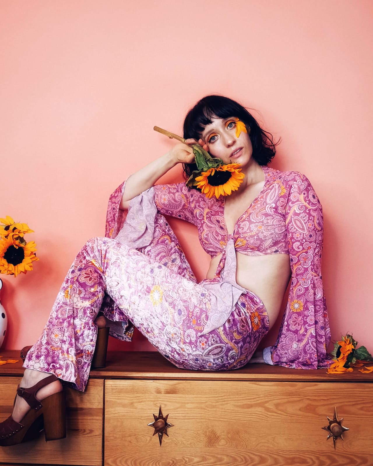 'Venus' Flares and Bell Sleeve Top Set