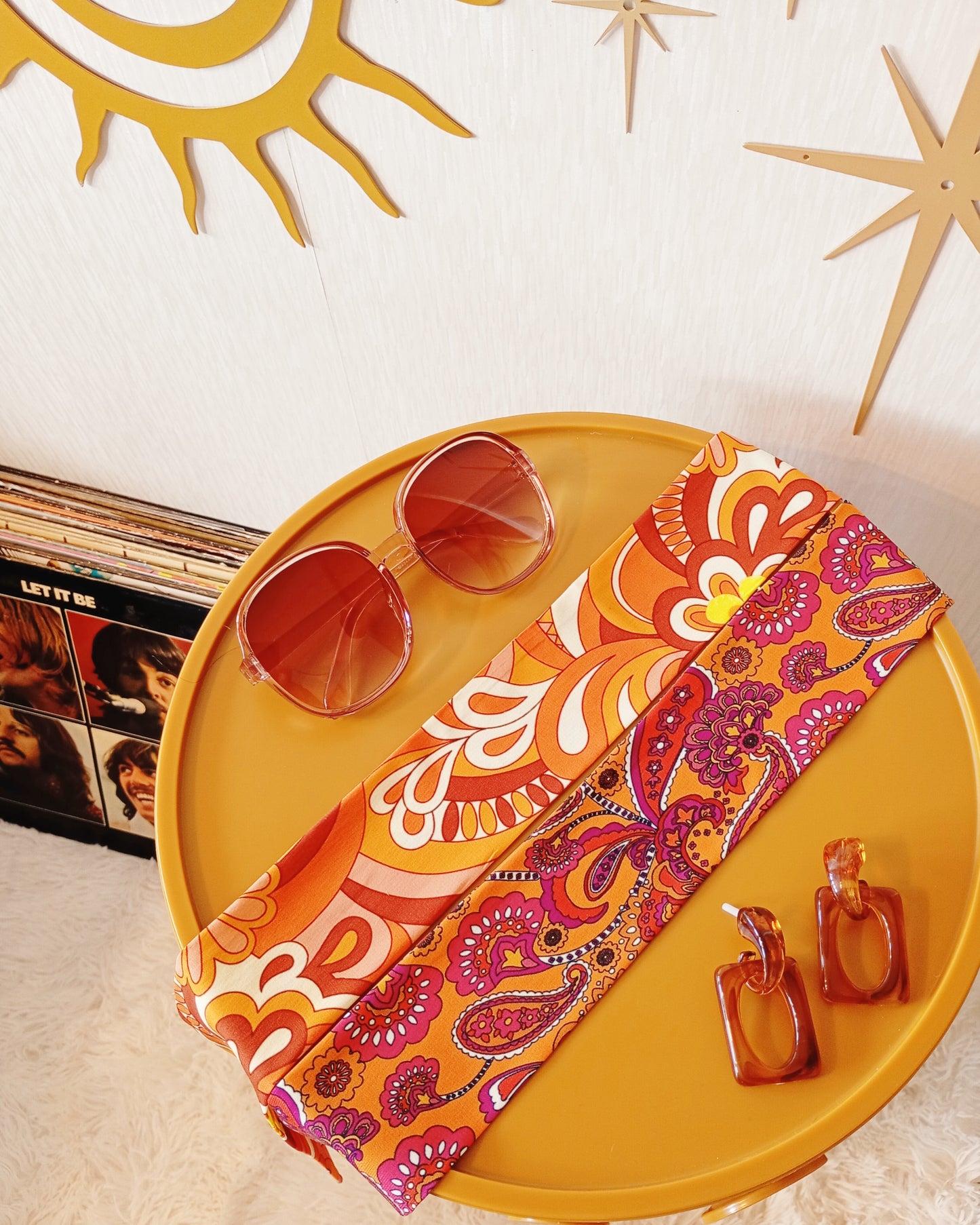 'Orange Skies' Skinny Scarf
