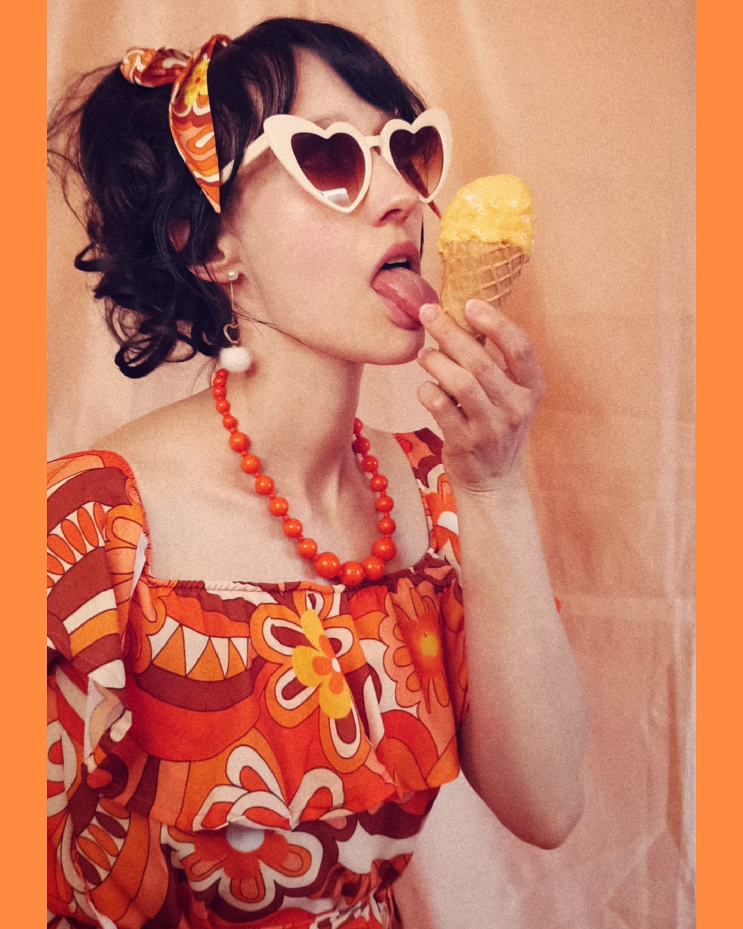 'Orange Skies' Bardot Mini Dress