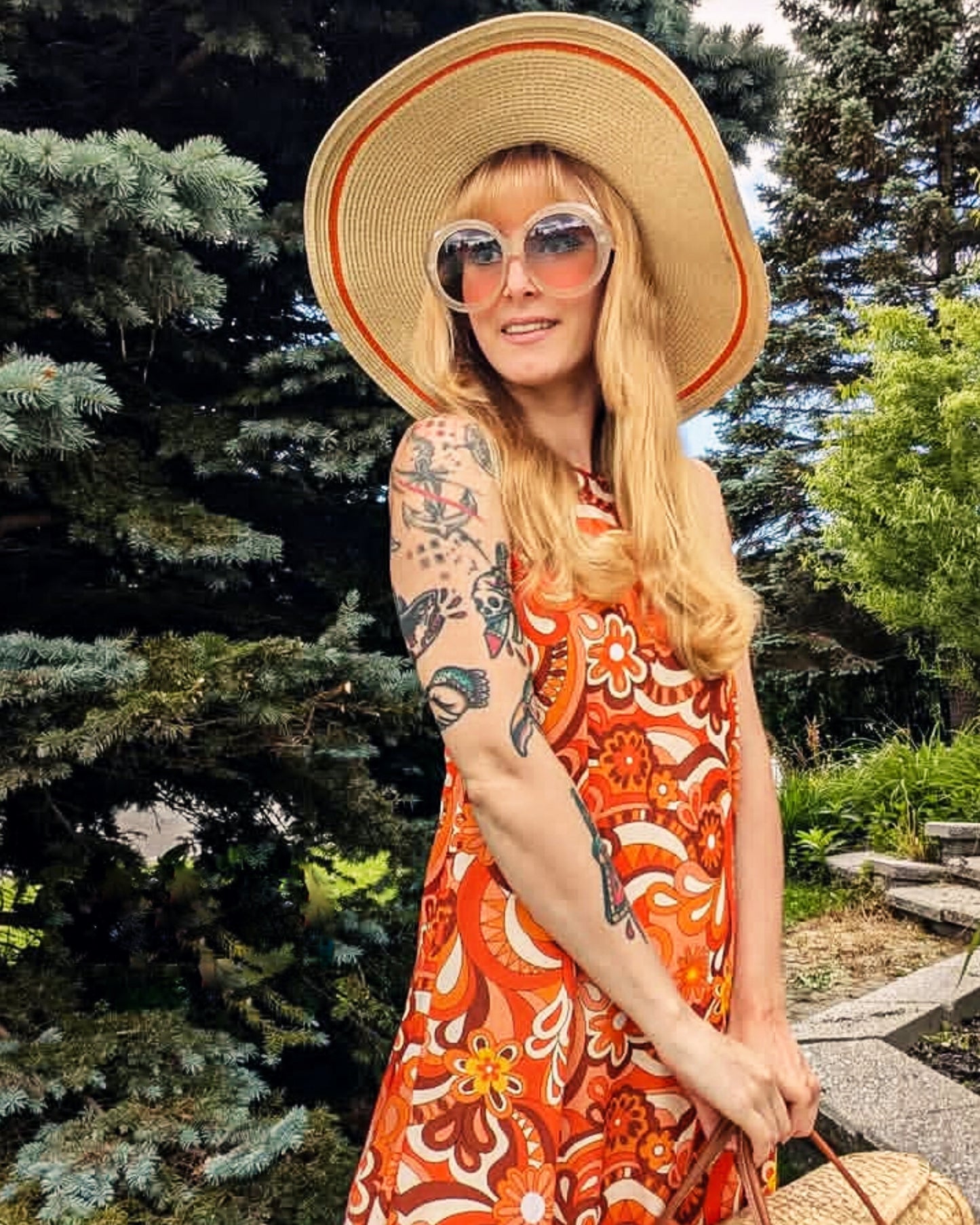 'Orange Skies' Halter Neck Mini Dress