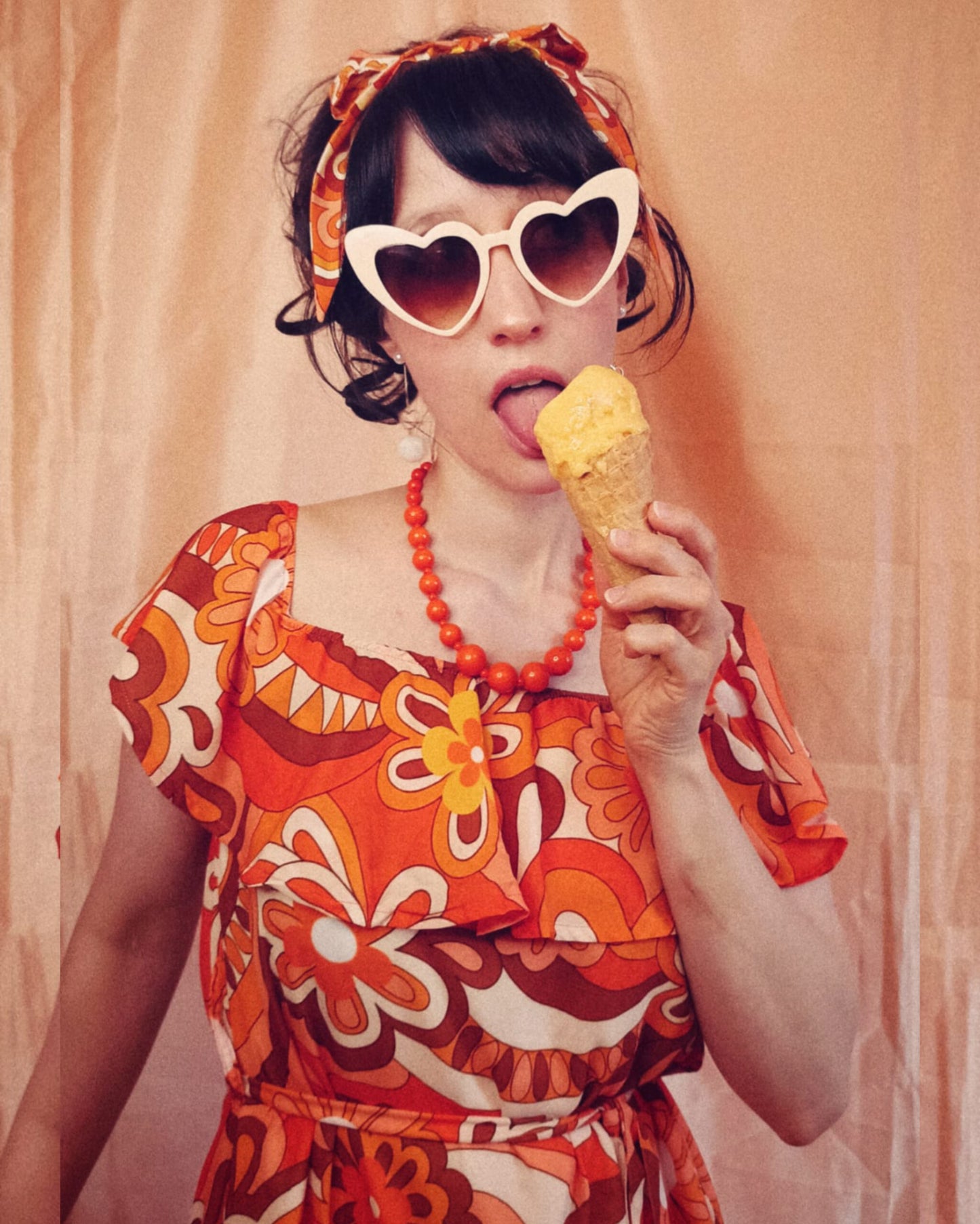 'Orange Skies' Bardot Mini And Scarf Set