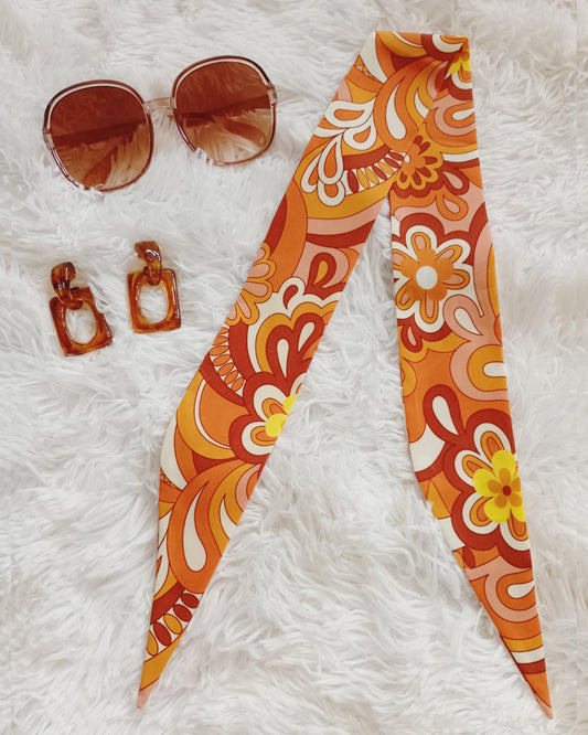 'Orange Skies' Skinny Scarf