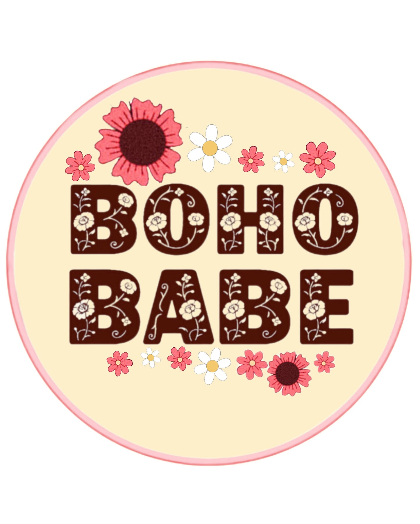 'Boho Babe' Greetings Card With Badge