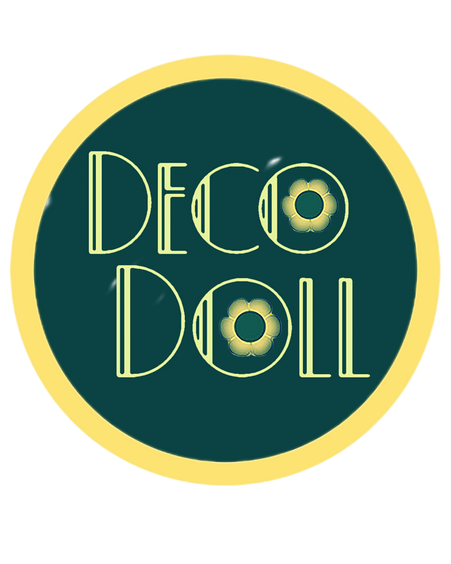 'Deco Doll' Greetings Card With Badge