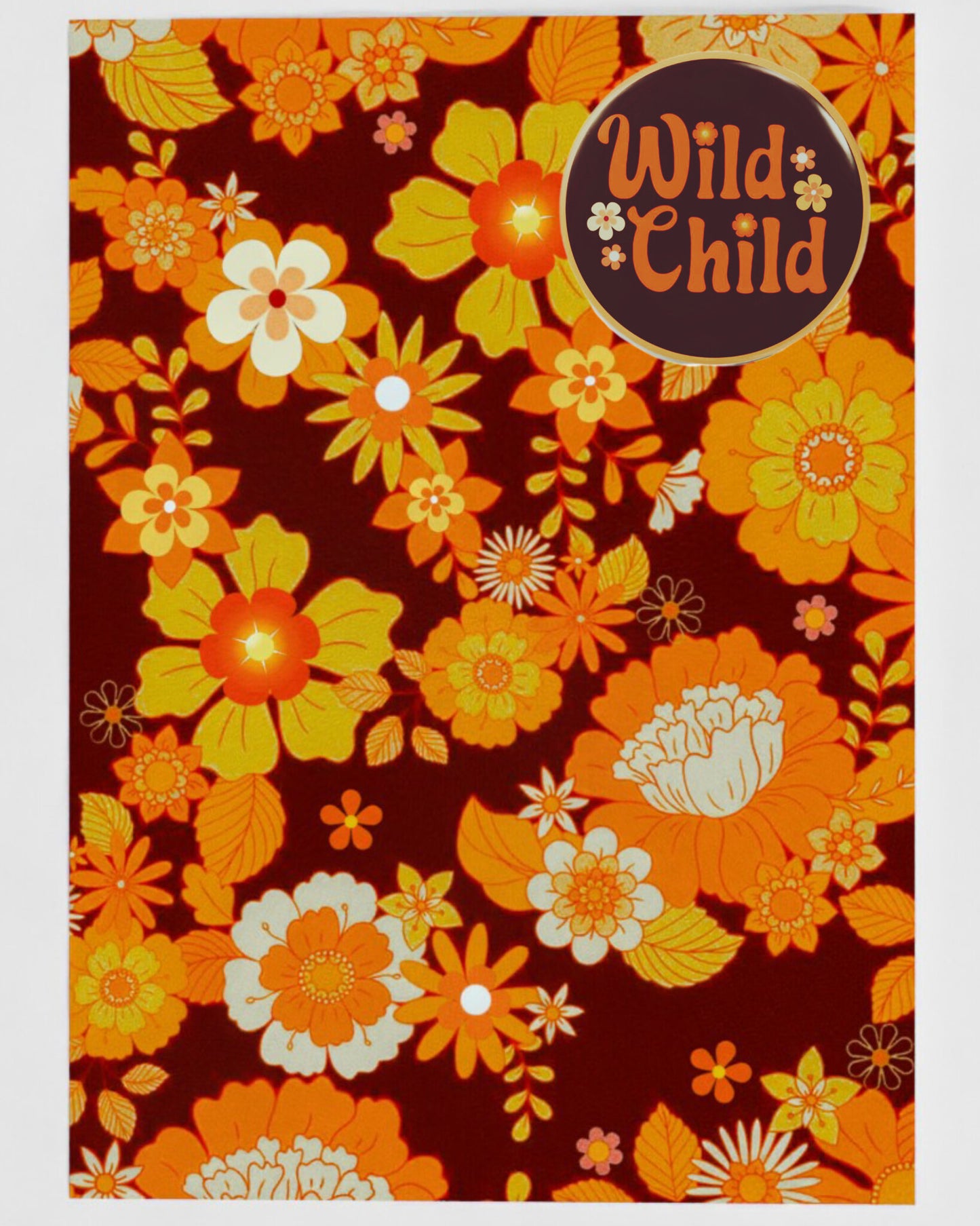 'Wild Child' Greetings Card With Badge