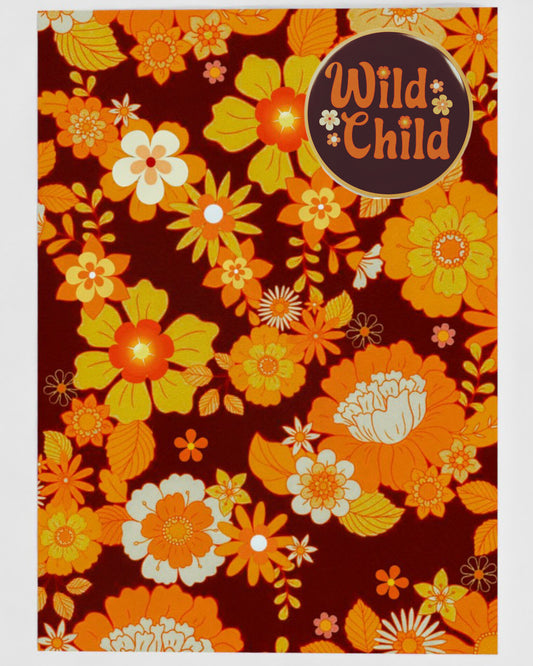 'Wild Child' Greetings Card With Badge