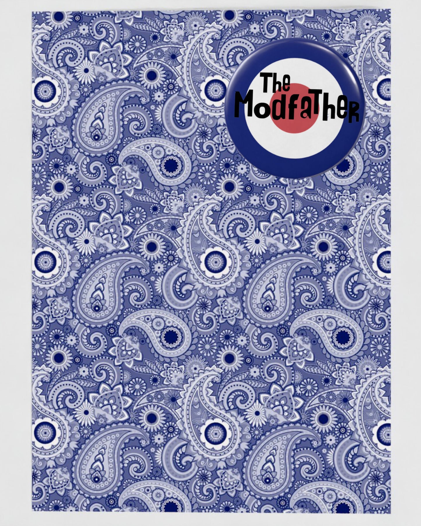 'The Modfather' Greetings Card With Badge