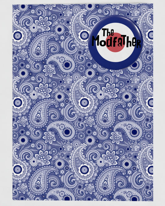 'The Modfather' Greetings Card With Badge