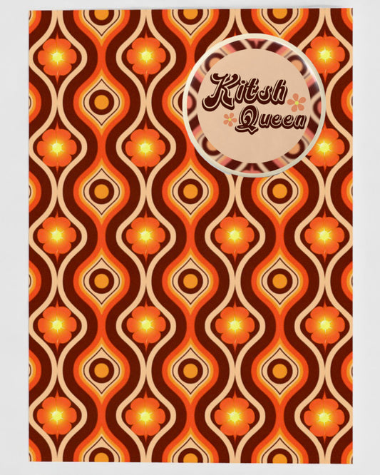'Kitsch Queen' Greetings Card With Badge