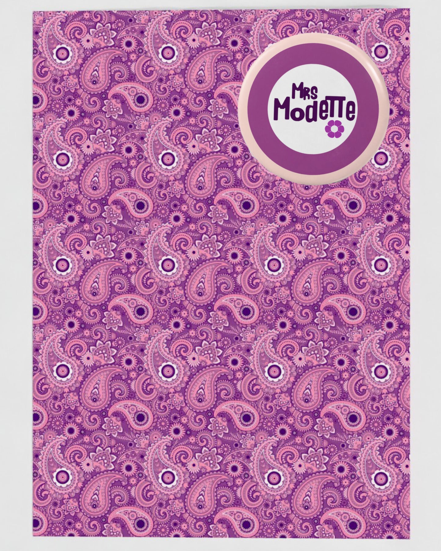 'Mrs Modette' Greetings Card With Badge