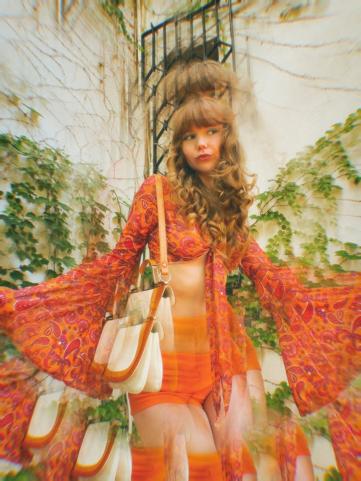 'Cosmic Empire' Bell Sleeve Top