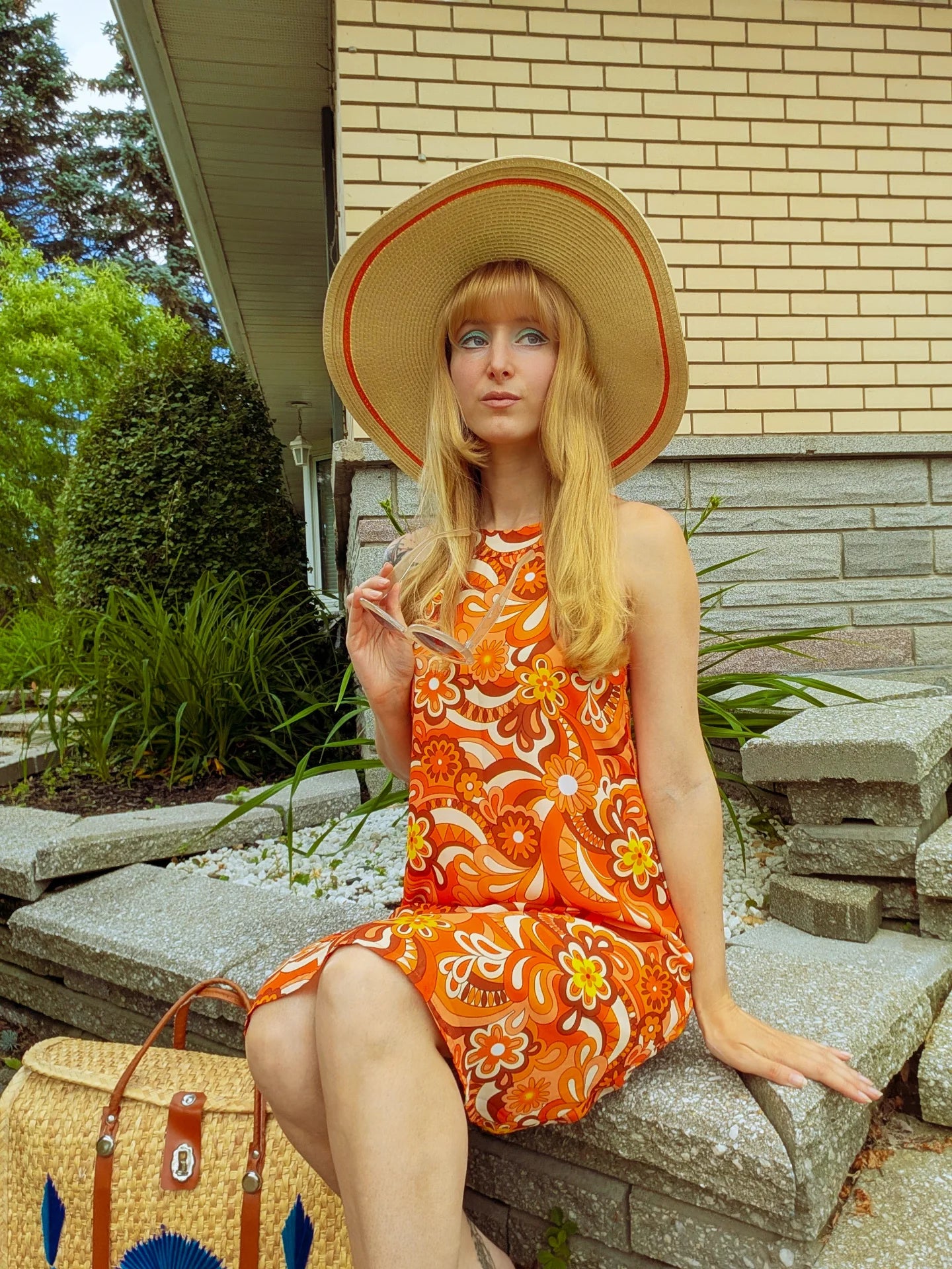 'Orange Skies' Halter Neck Mini Dress