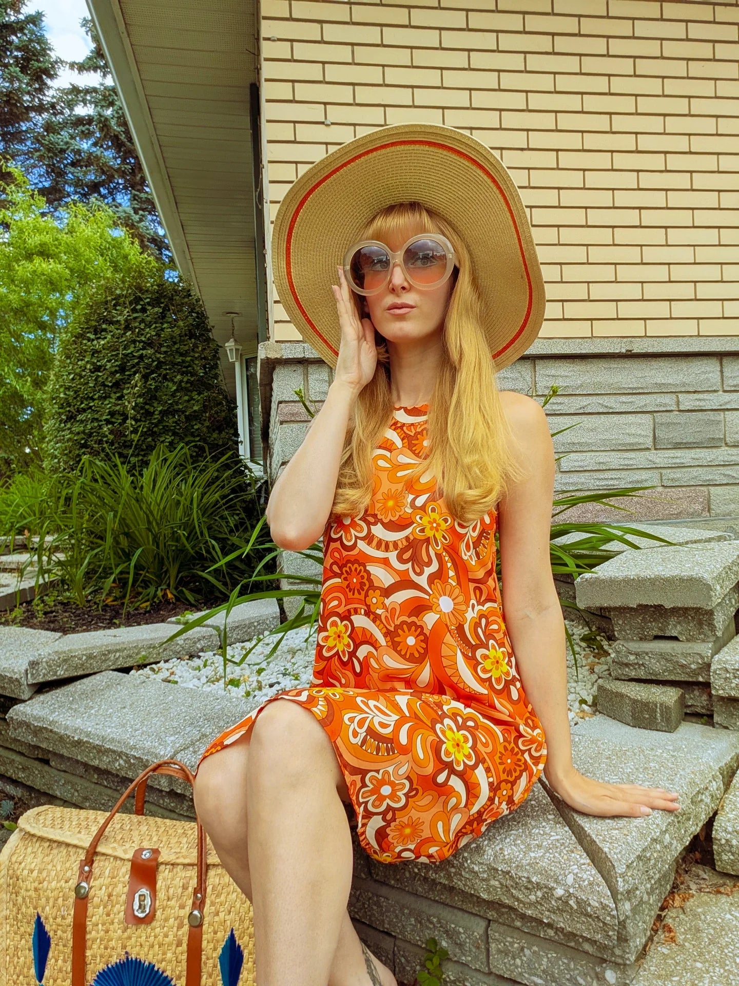 'Orange Skies' Halter Neck Mini Dress