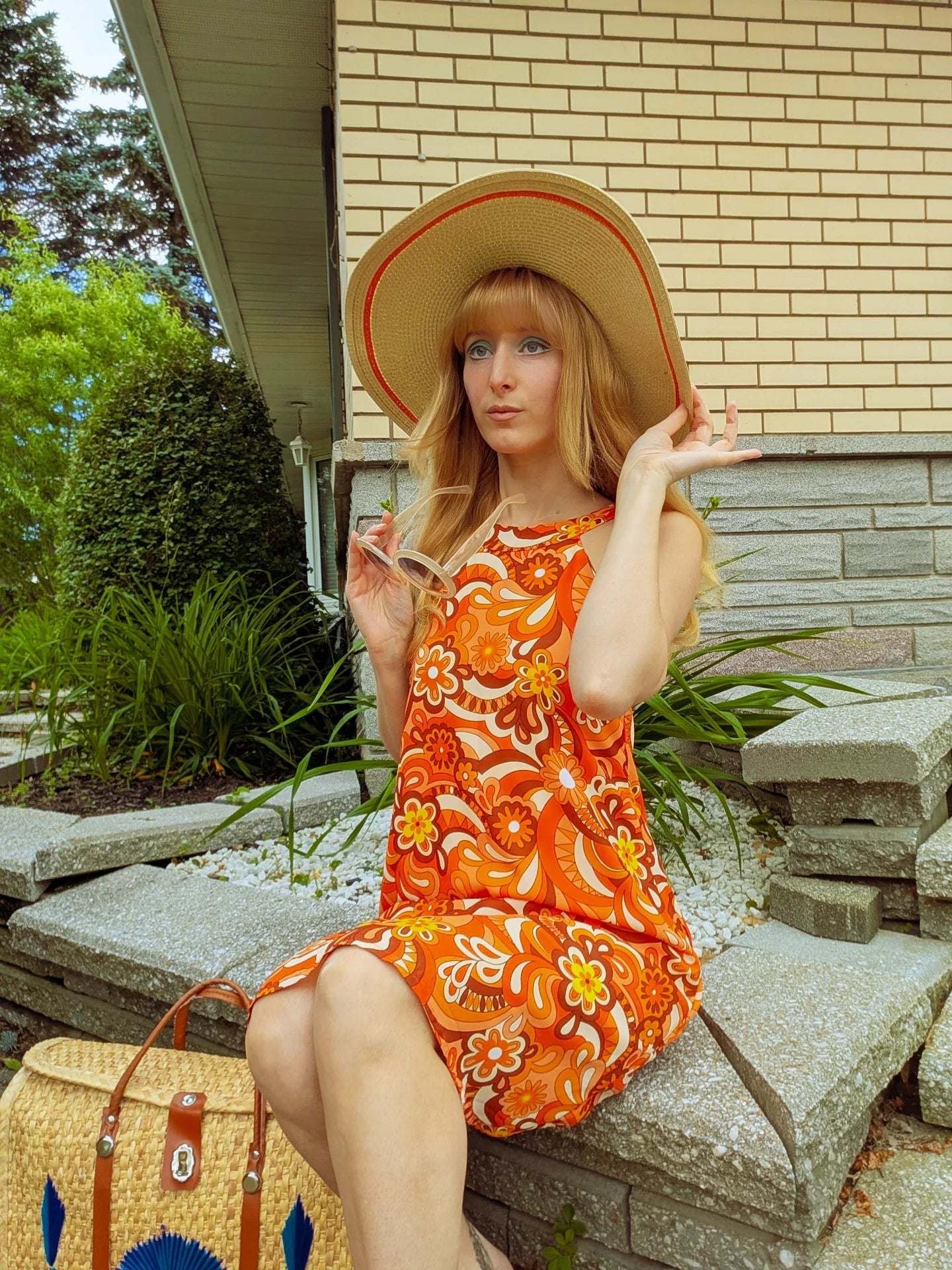 'Orange Skies' Halter Neck Mini Dress